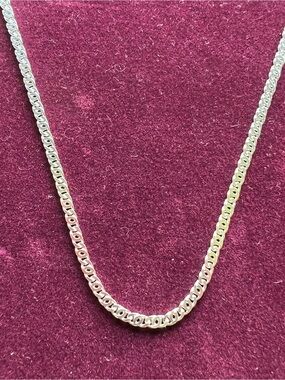 Designer “Diamond cut” 22 Inch Solid Sterling Silver Chain Necklace 925 Italy